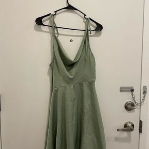 Lulu's Sage Green Backless Dress